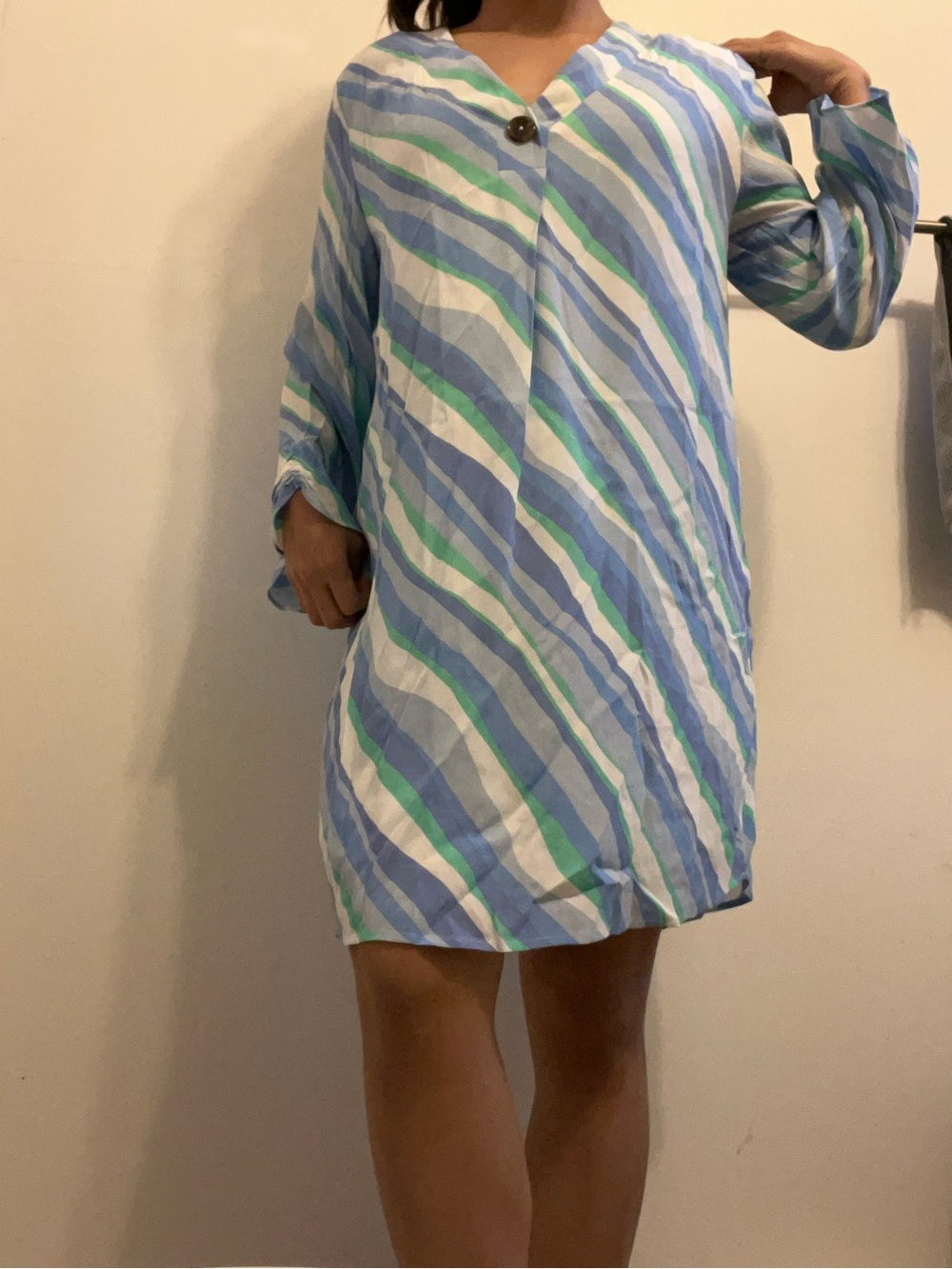 AG26 Sail To Sable Diagonal Stripe Dress